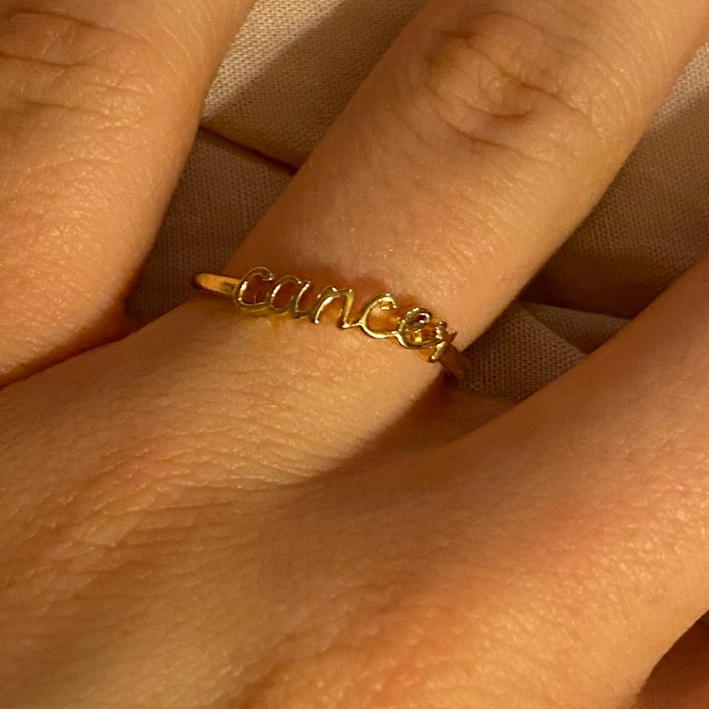 Cancer gold zodiac ring jewelry gift Star sign astrology hippie spiritual cute
